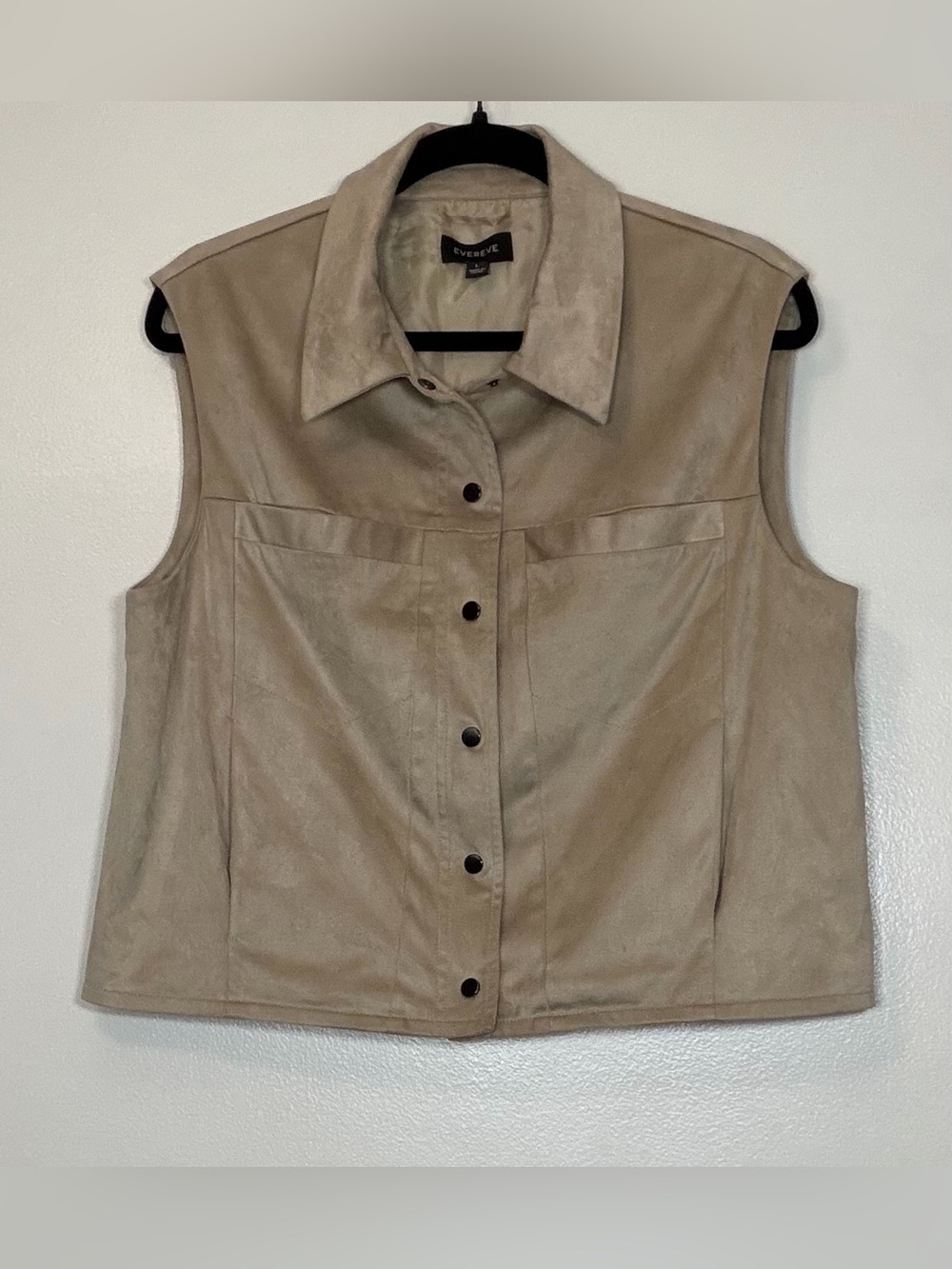 Evereve Neutral Taupe Faux Suede Vest